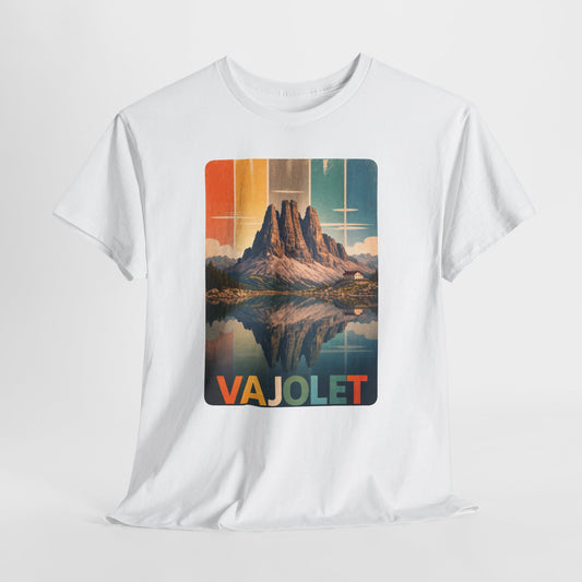 Dolomiti T-shirt, Torri del Vajolet Maglietta, Montagna Alpina Vintage, Paesaggio Lago, Idea Regalo Trekking
