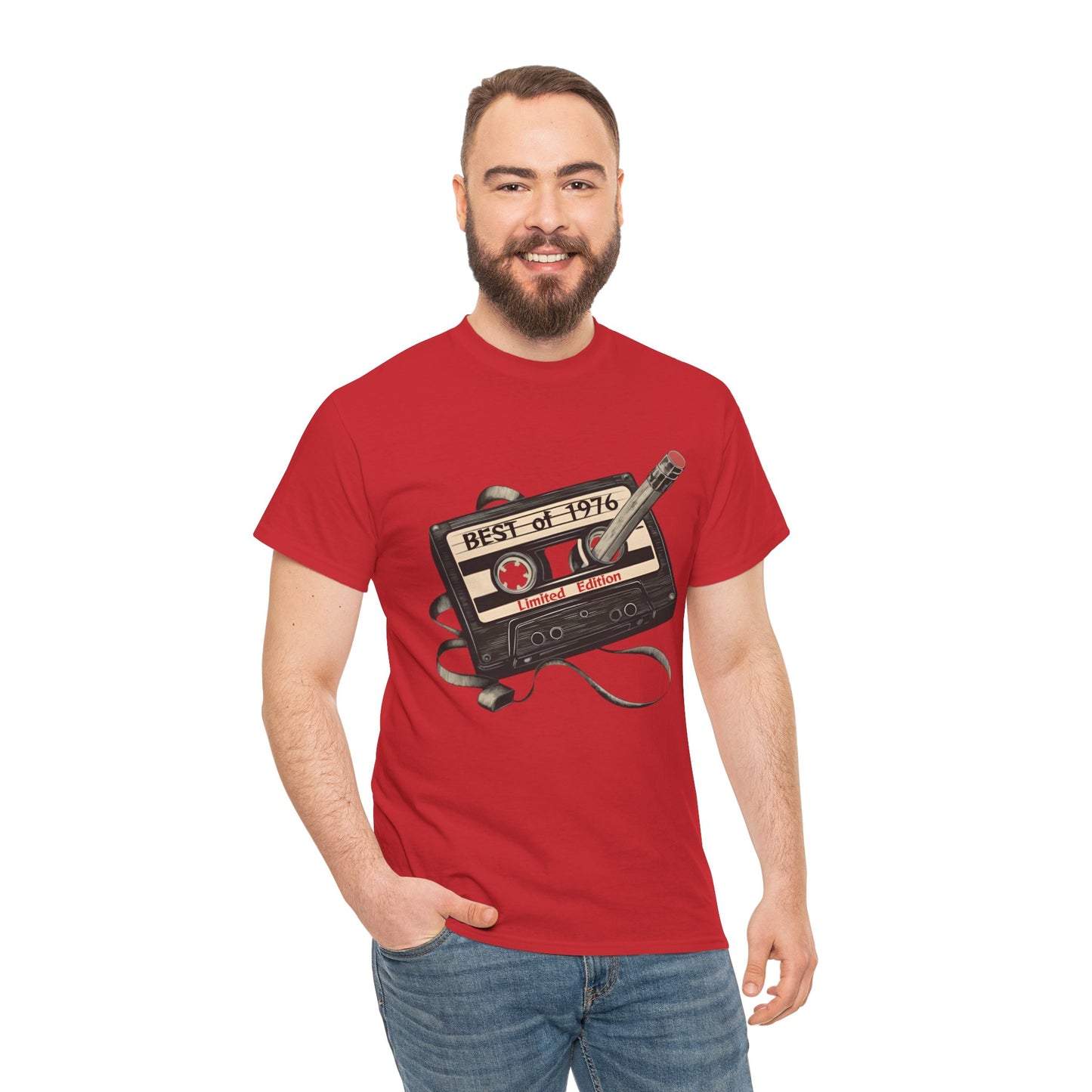 1976 50th Birthday Retro Cassette Tee — Vintage Music Tape Shirt