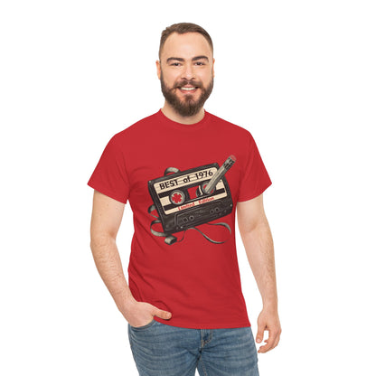 1976 50th Birthday Retro Cassette Tee — Vintage Music Tape Shirt