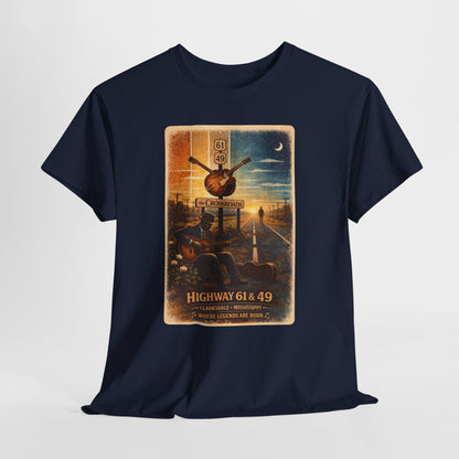 Robert Johnson Crossroads T-Shirt | Delta Blues Mississippi Tee | Route 61 Vintage Guitar Shirt