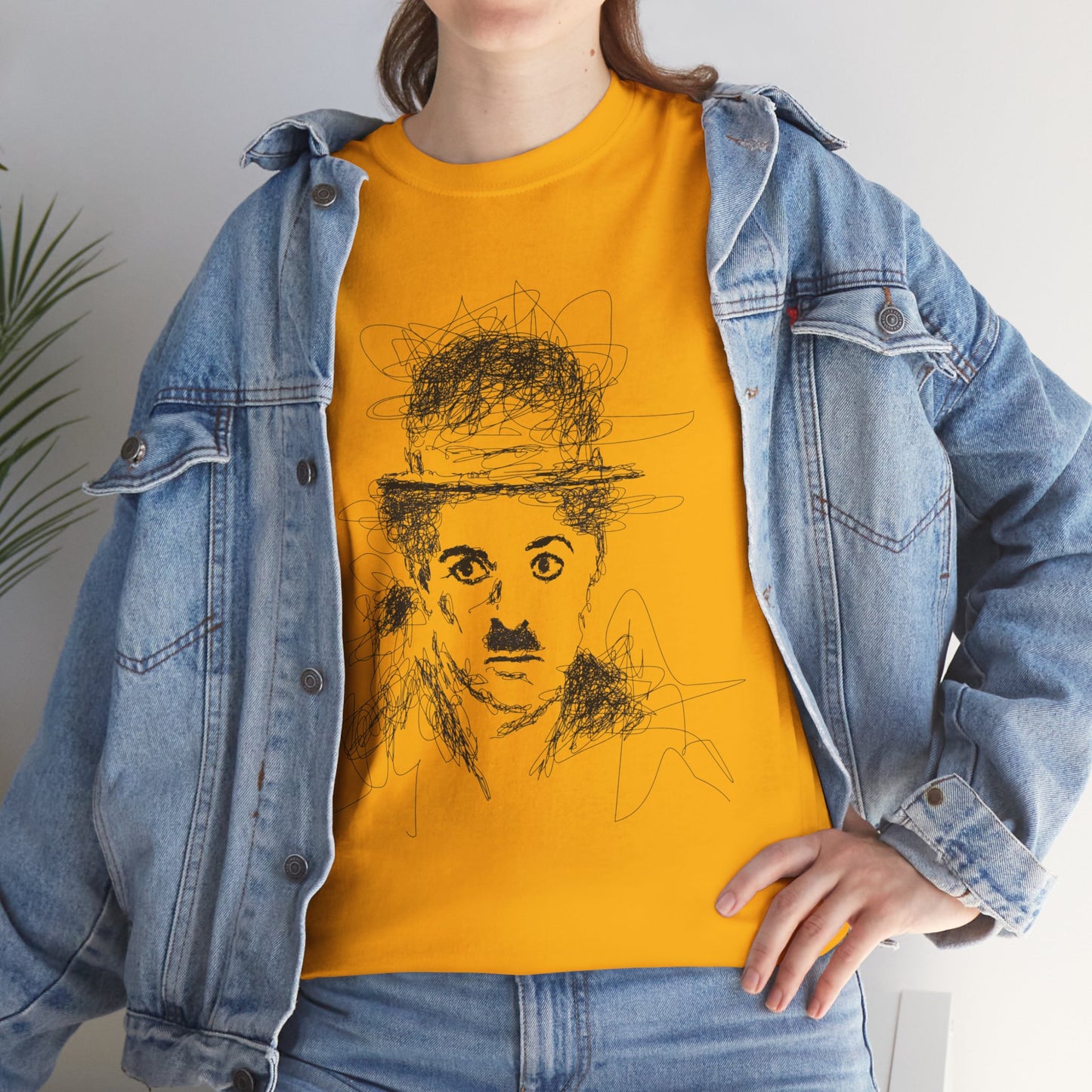 T-shirt Charlie Chaplin, Artistic Character Tee - Unique Graphic Design, Casual Wear, Gift for Artists, Vintage Style, Unisex Fashion