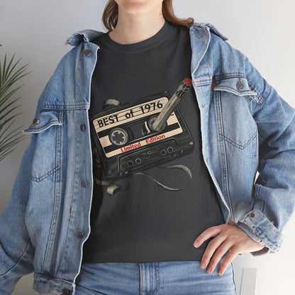 1976 50th Birthday Retro Cassette Tee — Vintage Music Tape Shirt