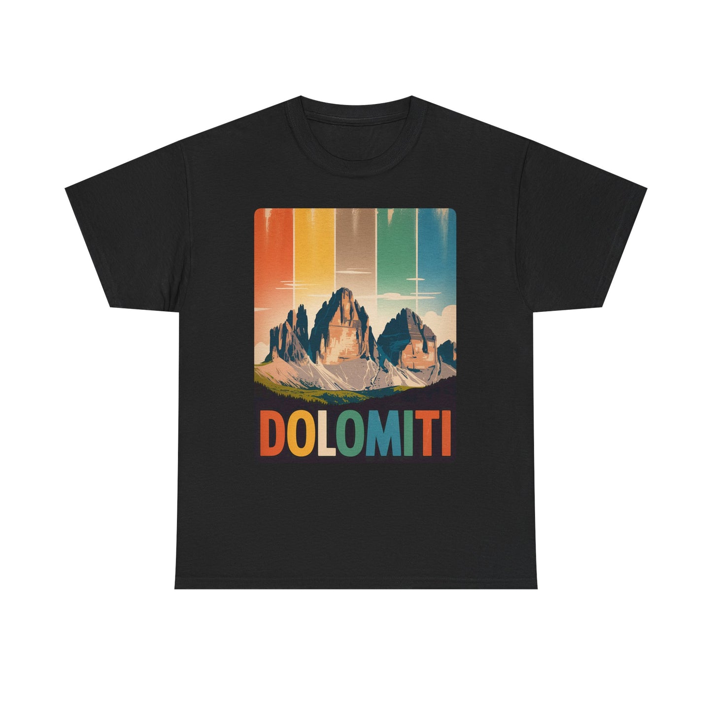 Dolomiti Shirt, Mountain Adventure Unisex Heavy Cotton Tee, Montagna T-shirt, Tre Cime di Lavaredo, Outdoor Hiking Tee