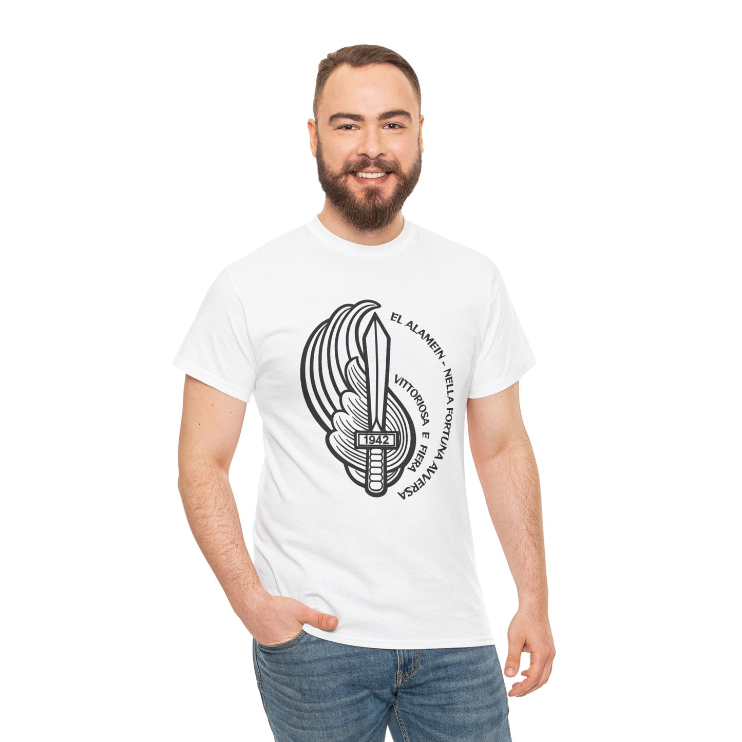 T-Shirt Paracadutisti Folgore El Alamein | Stemma 1942 Pugnale Alato