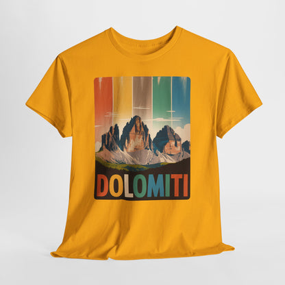 Dolomiti Shirt, Mountain Adventure Unisex Heavy Cotton Tee, Montagna T-shirt, Tre Cime di Lavaredo, Outdoor Hiking Tee