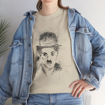 T-shirt Charlie Chaplin, Artistic Character Tee - Unique Graphic Design, Casual Wear, Gift for Artists, Vintage Style, Unisex Fashion