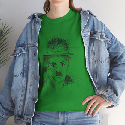 T-shirt Charlie Chaplin, Artistic Character Tee - Unique Graphic Design, Casual Wear, Gift for Artists, Vintage Style, Unisex Fashion