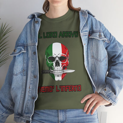 Maglietta Arditi Italiani | T-Shirt Teschio Tricolore Pugnale | Idea Regalo Storia Militare