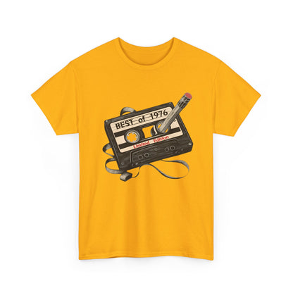 1976 50th Birthday Retro Cassette Tee — Vintage Music Tape Shirt