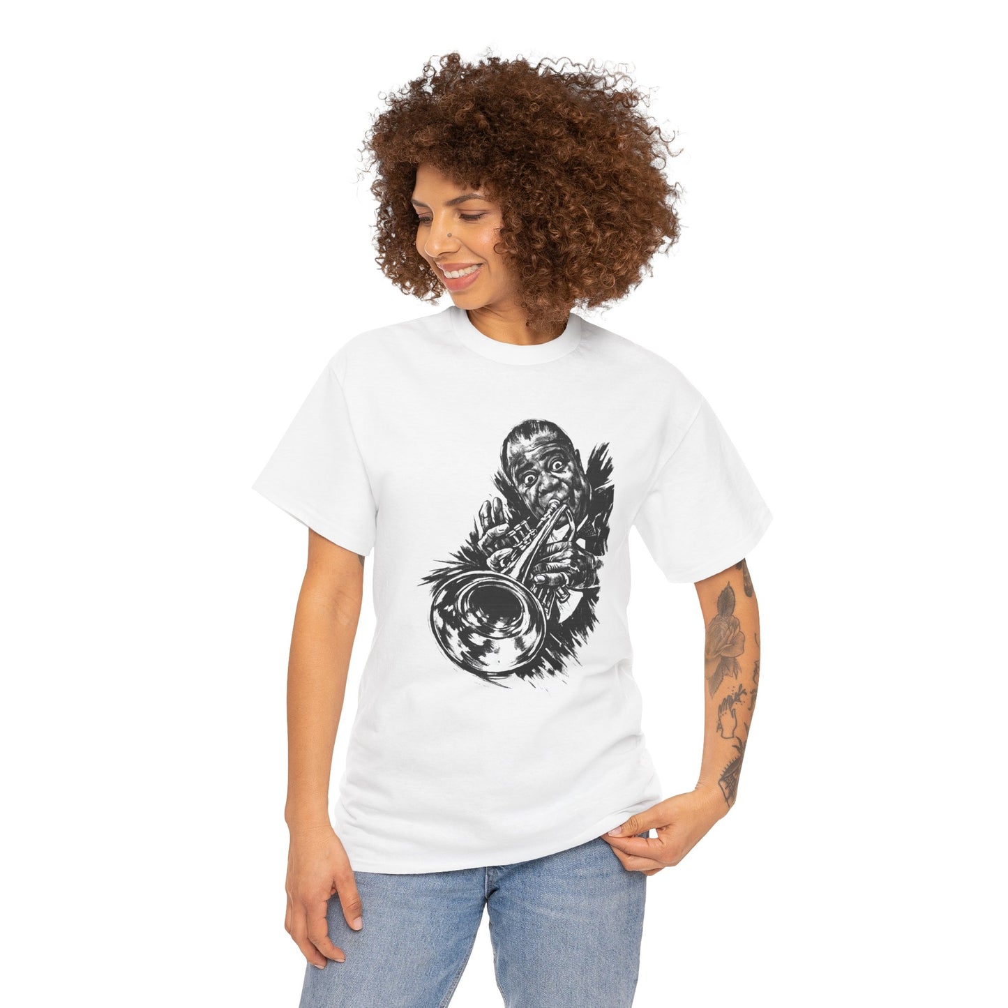 Louis Armstrong Jazz T-Shirt - Maglietta Jazz Tromba | Vintage Jazz Music Tee | Regalo per Amanti del Jazz | Musician Shirt