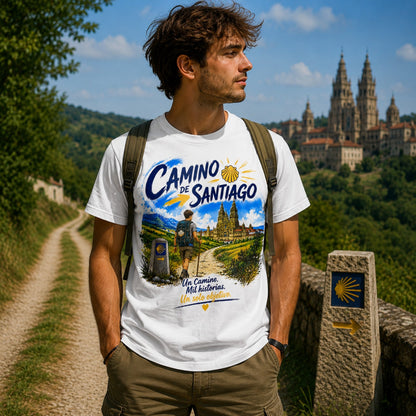 Personalized Camino de Santiago Shirt - Choose Male or Female Pilgrim - Retro Camino T-Shirt - El Camino Hiking Gift