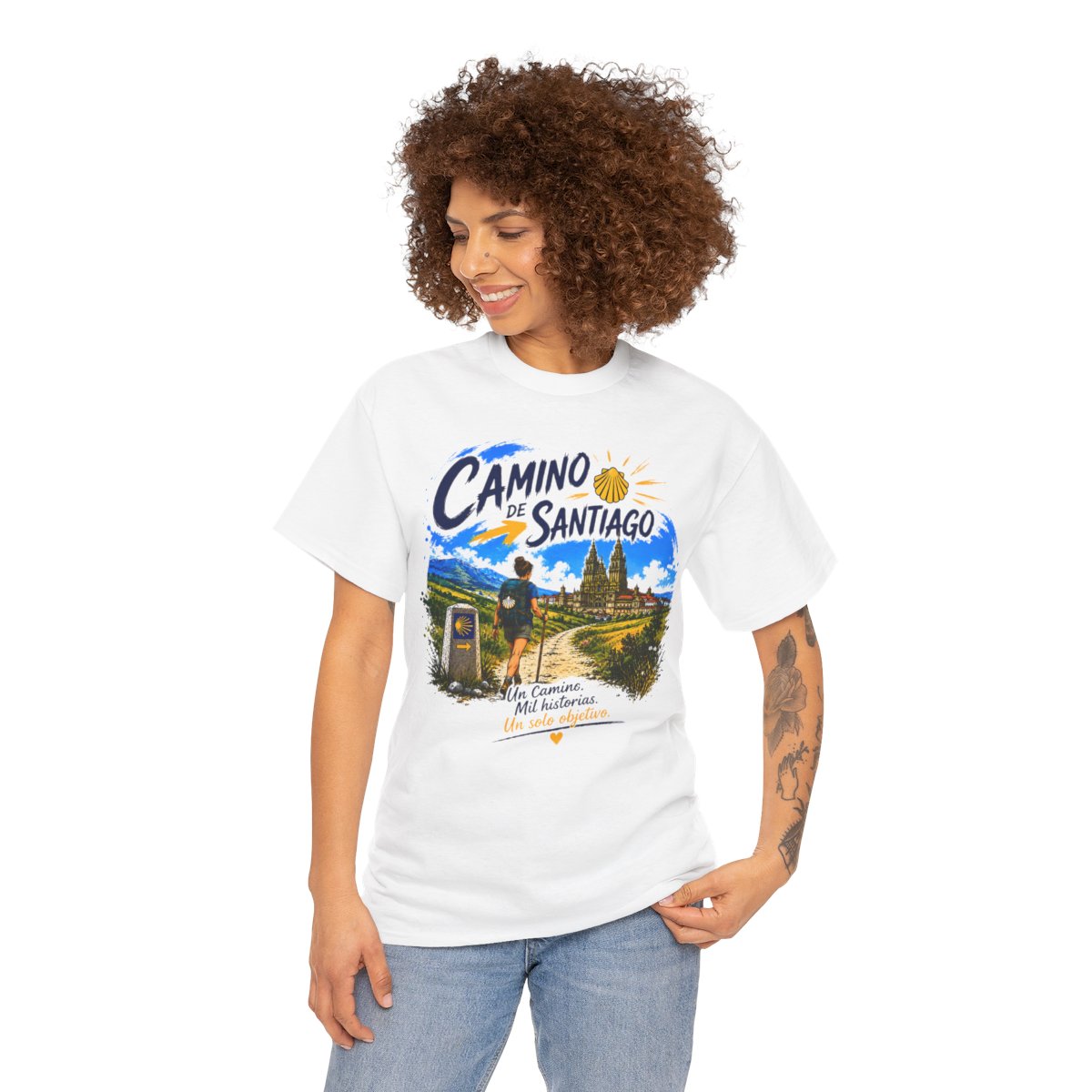 Personalized Camino de Santiago Shirt - Choose Male or Female Pilgrim - Retro Camino T-Shirt - El Camino Hiking Gift