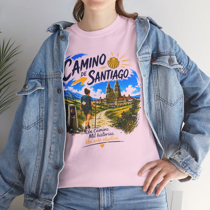 Personalized Camino de Santiago Shirt - Choose Male or Female Pilgrim - Retro Camino T-Shirt - El Camino Hiking Gift