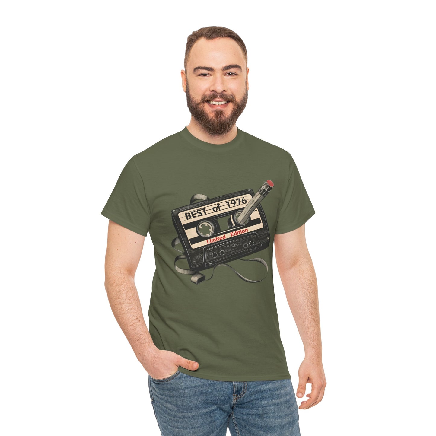 1976 50th Birthday Retro Cassette Tee — Vintage Music Tape Shirt