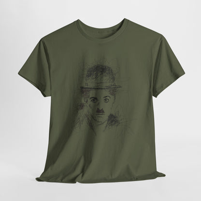 T-shirt Charlie Chaplin, Artistic Character Tee - Unique Graphic Design, Casual Wear, Gift for Artists, Vintage Style, Unisex Fashion
