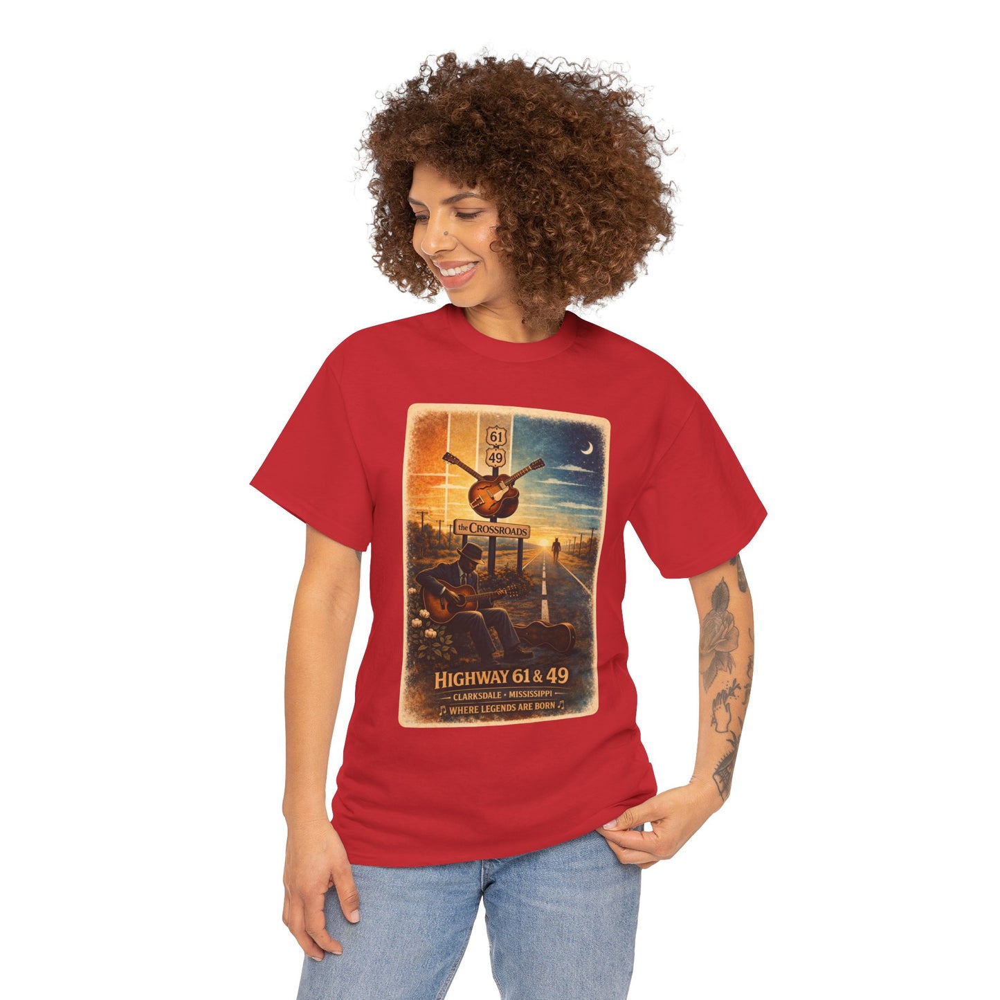 Robert Johnson Crossroads T-Shirt | Delta Blues Mississippi Tee | Route 61 Vintage Guitar Shirt