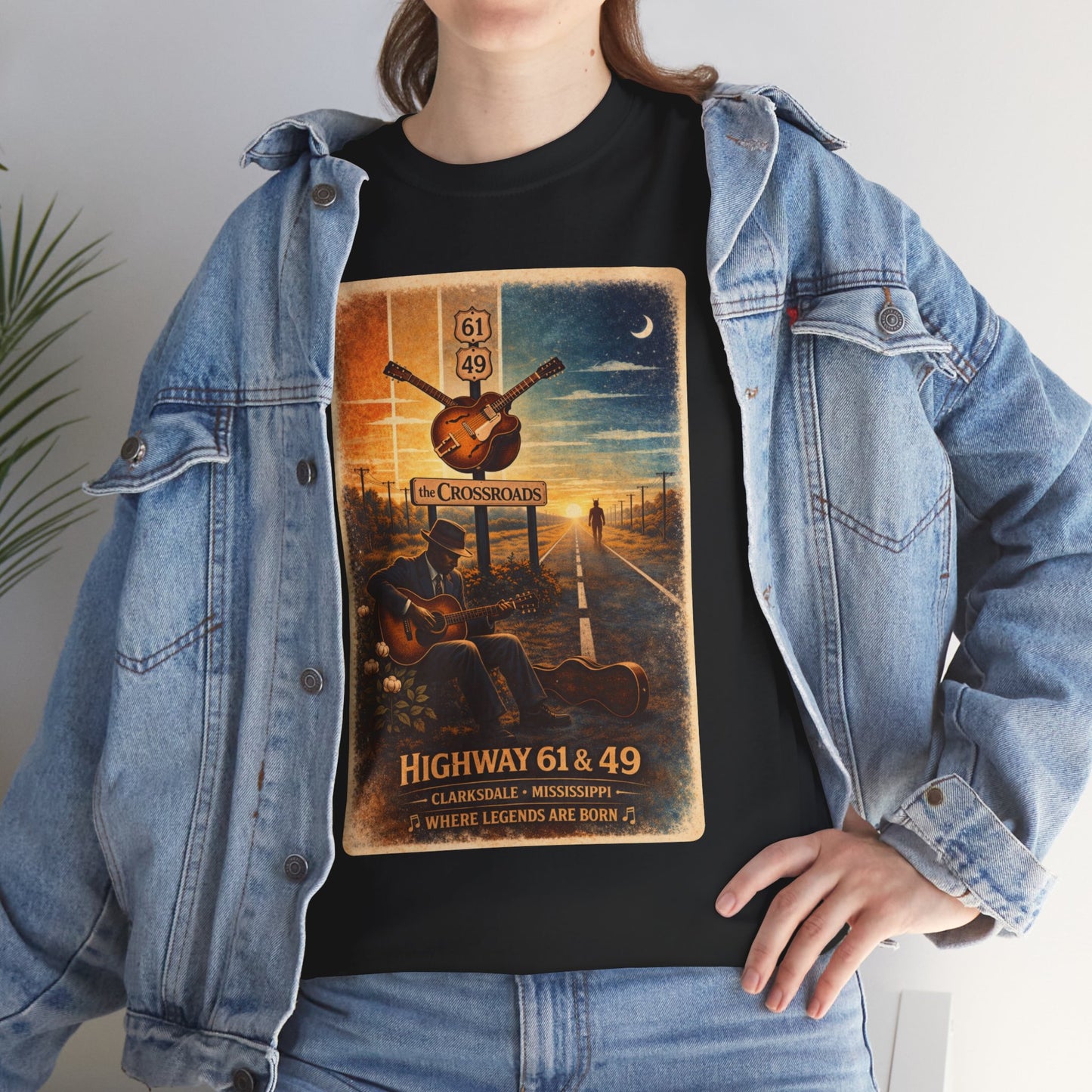 Robert Johnson Crossroads T-Shirt | Delta Blues Mississippi Tee | Route 61 Vintage Guitar Shirt