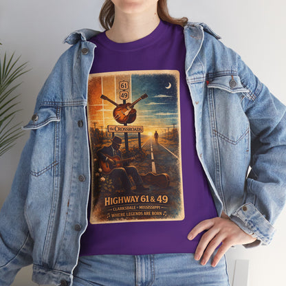 Robert Johnson Crossroads T-Shirt | Delta Blues Mississippi Tee | Route 61 Vintage Guitar Shirt