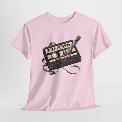 1976 50th Birthday Retro Cassette Tee — Vintage Music Tape Shirt