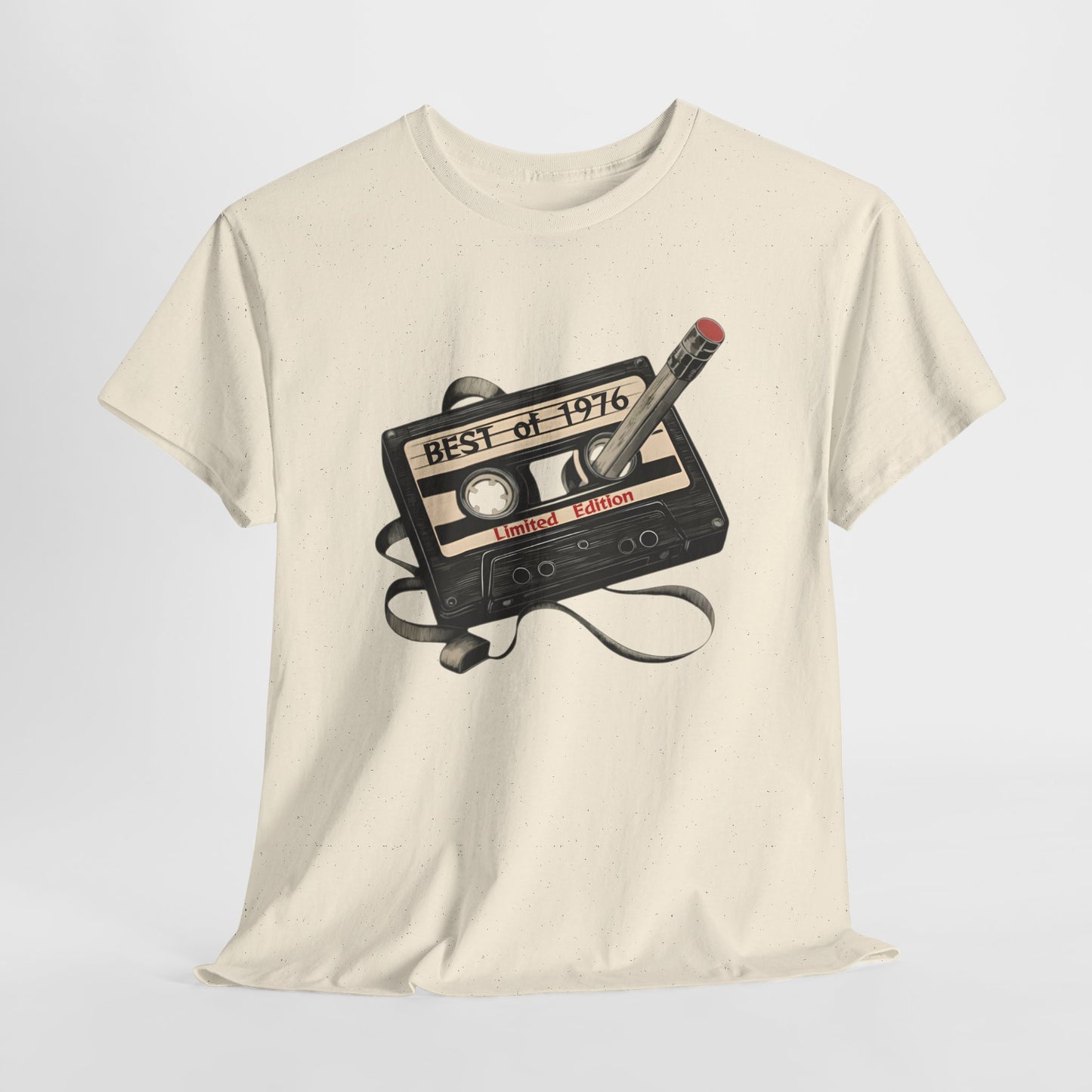 1976 50th Birthday Retro Cassette Tee — Vintage Music Tape Shirt