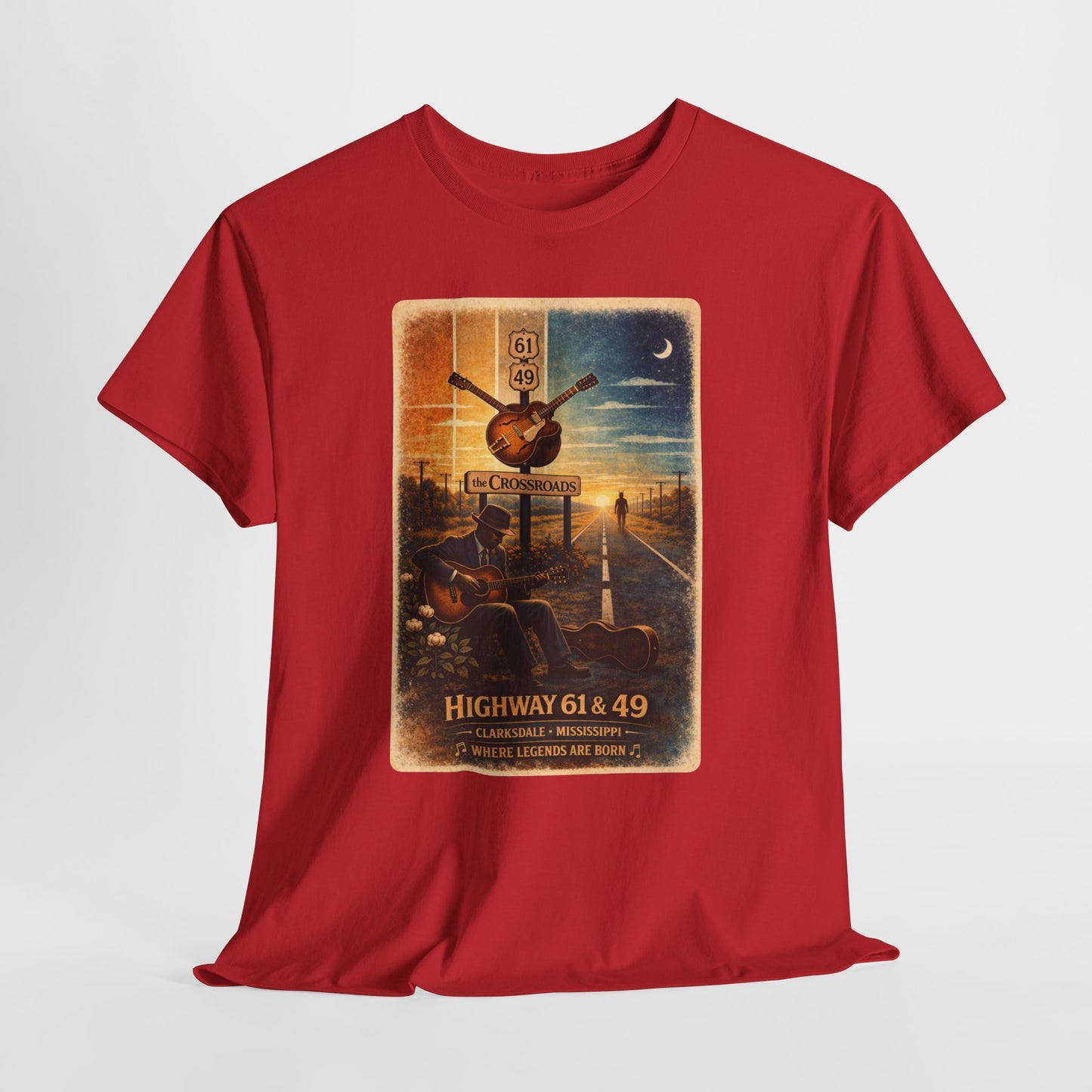 Robert Johnson Crossroads T-Shirt | Delta Blues Mississippi Tee | Route 61 Vintage Guitar Shirt