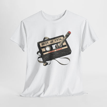 1976 50th Birthday Retro Cassette Tee — Vintage Music Tape Shirt