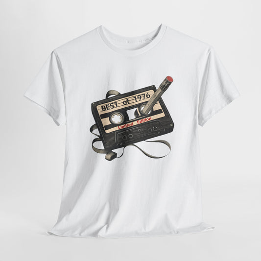 1976 50th Birthday Retro Cassette Tee — Vintage Music Tape Shirt