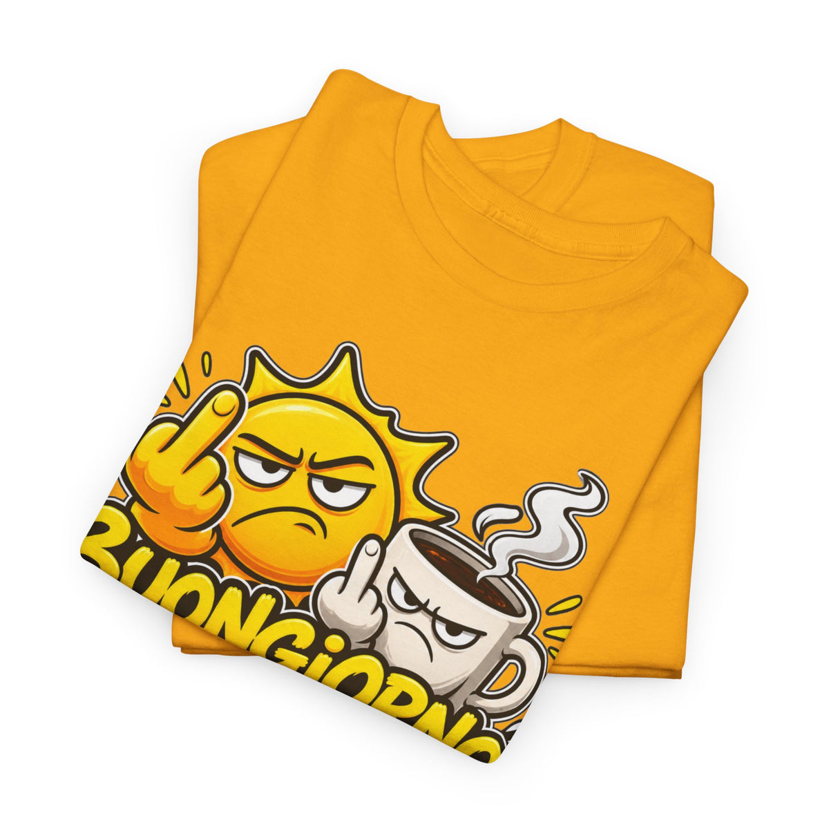 Maglietta Ironica "Buongiorno Un Cazzo" | T-Shirt Divertente Caffè e Sarcasmo