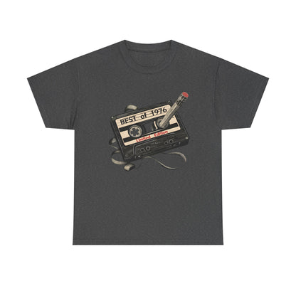 1976 50th Birthday Retro Cassette Tee — Vintage Music Tape Shirt