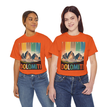 Dolomiti Shirt, Mountain Adventure Unisex Heavy Cotton Tee, Montagna T-shirt, Tre Cime di Lavaredo, Outdoor Hiking Tee