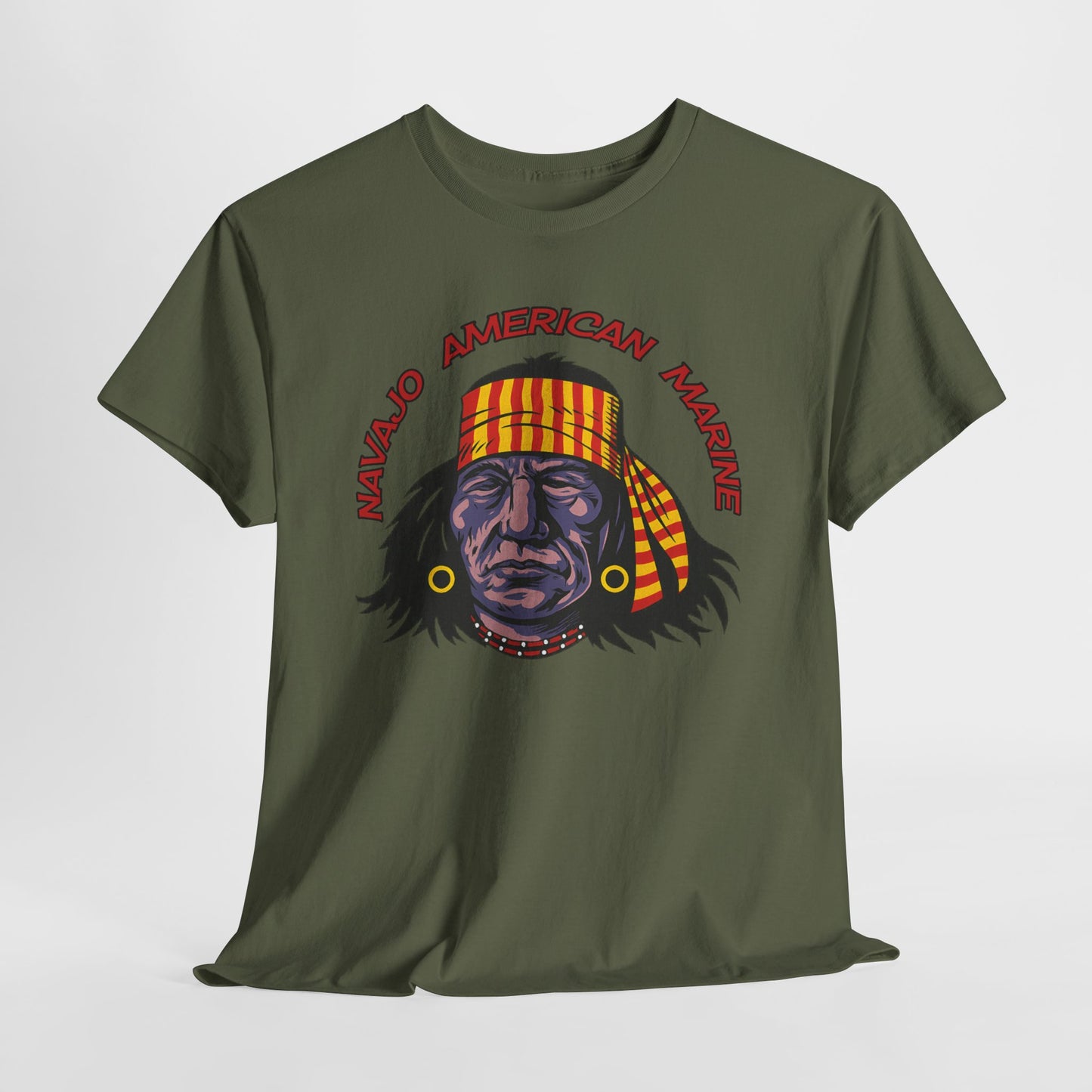 T-shirt Geronimo Navajo Tribale - Maglietta Vintage Anni 80 American Marine Heritage