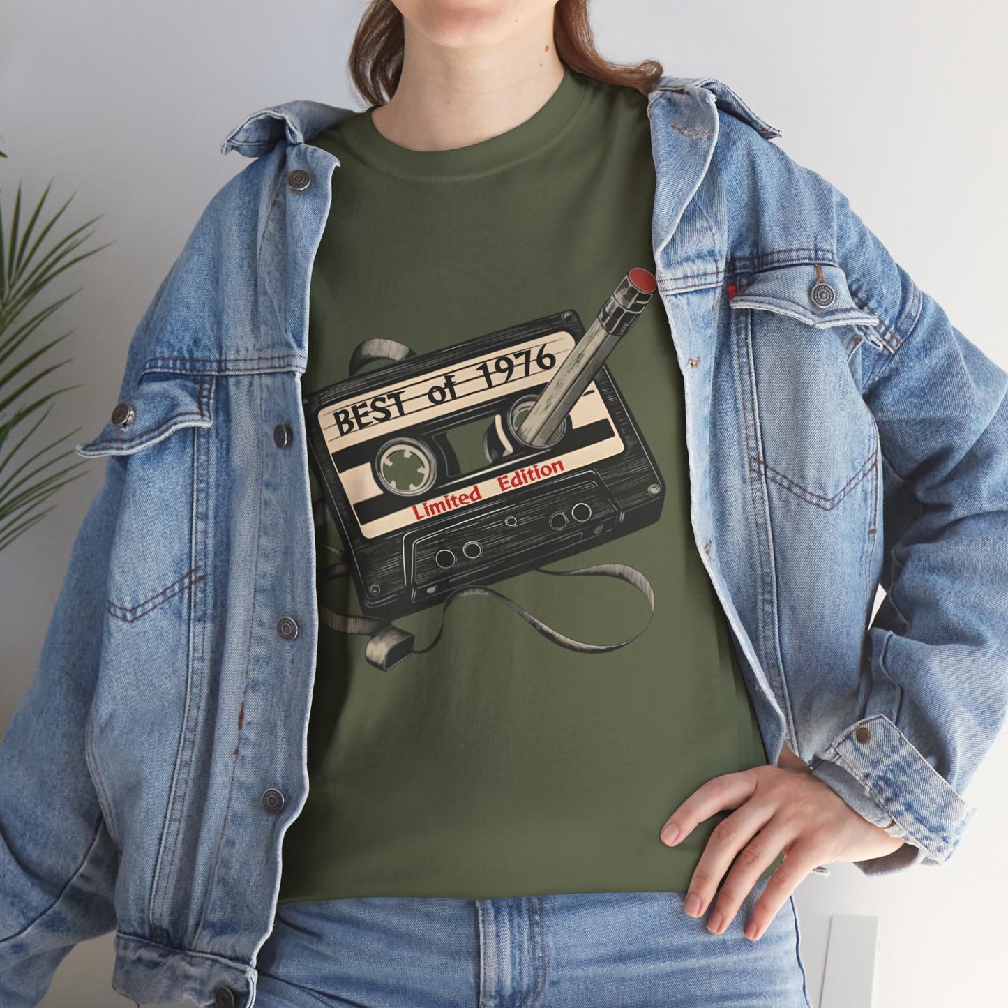 1976 50th Birthday Retro Cassette Tee — Vintage Music Tape Shirt