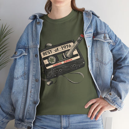 1976 50th Birthday Retro Cassette Tee — Vintage Music Tape Shirt