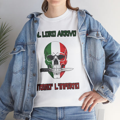 Maglietta Arditi Italiani | T-Shirt Teschio Tricolore Pugnale | Idea Regalo Storia Militare