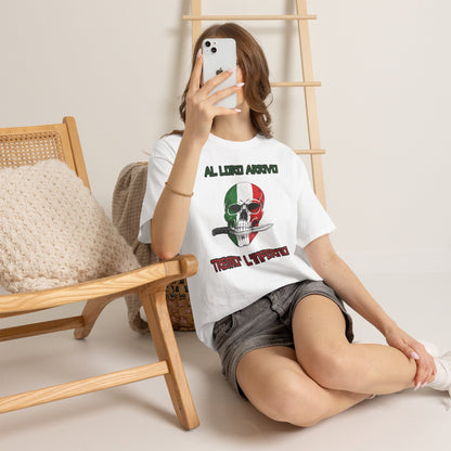 Maglietta Arditi Italiani | T-Shirt Teschio Tricolore Pugnale | Idea Regalo Storia Militare