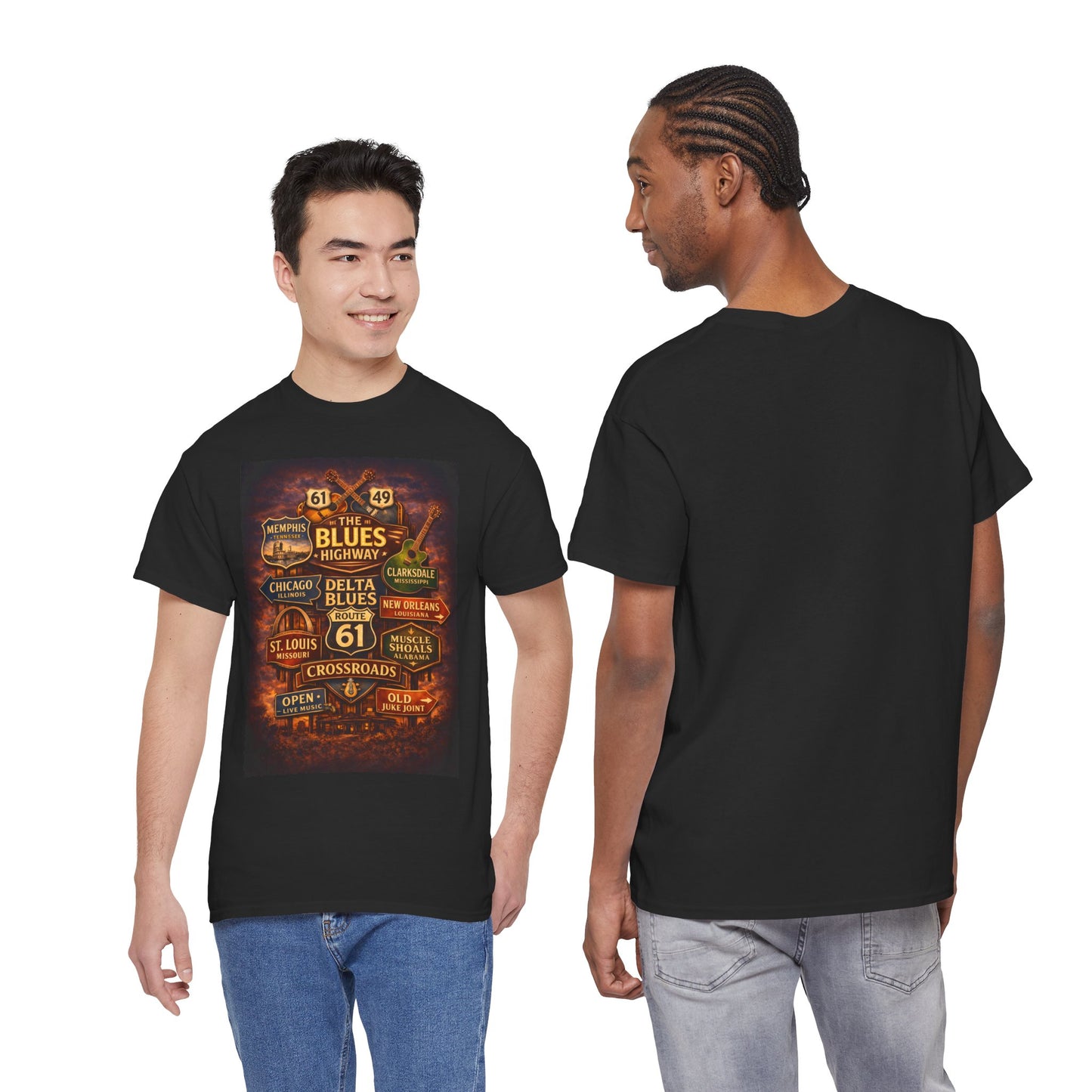 Delta Blues Music Tee | Mississippi Blues Streets, Vintage Blues Shirt
