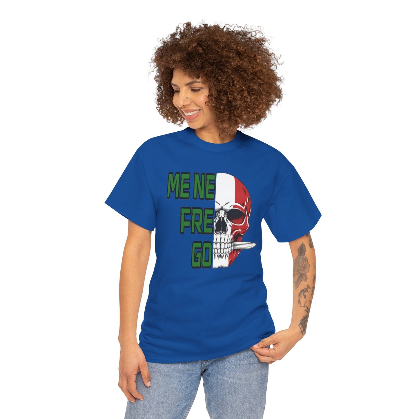 Maglietta Arditi "Me Ne Frego" - T-Shirt Patriottica con Teschio Tricolore