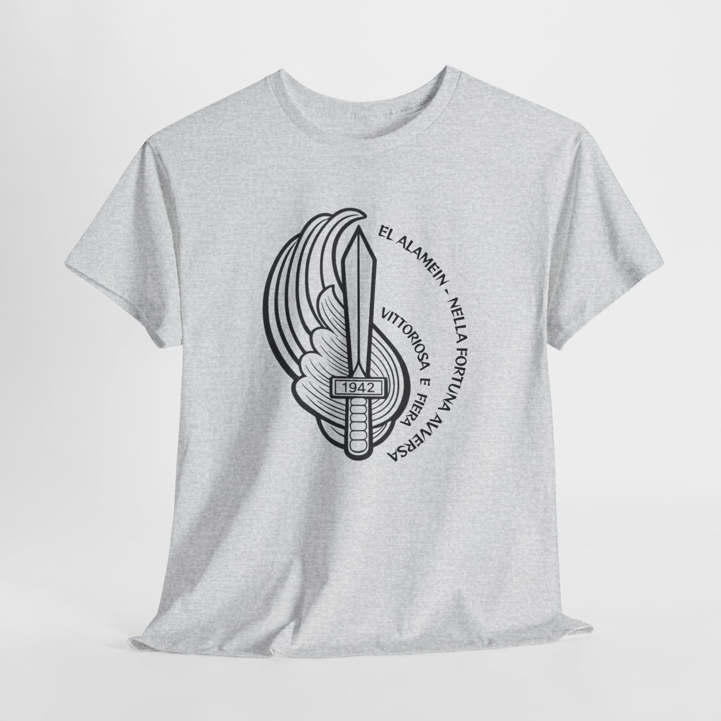 Paracadutisti Folgore El Alamein T-Shirt, Stemma 1942 Pugnale Alato, Design Storico Commemorativo