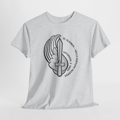 Paracadutisti Folgore El Alamein T-Shirt, Stemma 1942 Pugnale Alato, Design Storico Commemorativo