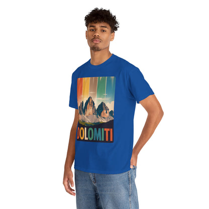 Dolomiti Shirt, Mountain Adventure Unisex Heavy Cotton Tee, Montagna T-shirt, Tre Cime di Lavaredo, Outdoor Hiking Tee