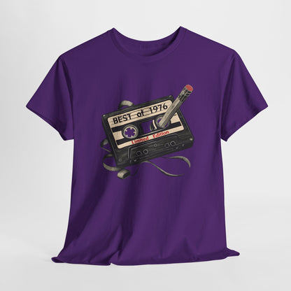 1976 50th Birthday Retro Cassette Tee — Vintage Music Tape Shirt