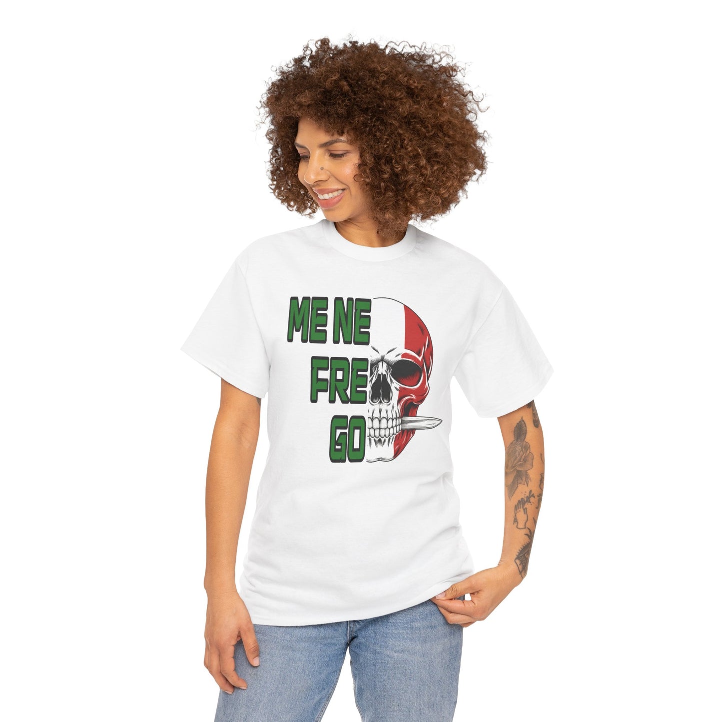 Maglietta Arditi "Me Ne Frego" - T-Shirt Patriottica con Teschio Tricolore