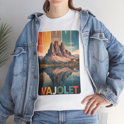 Dolomiti T-shirt, Torri del Vajolet Maglietta, Montagna Alpina Vintage, Paesaggio Lago, Idea Regalo Trekking