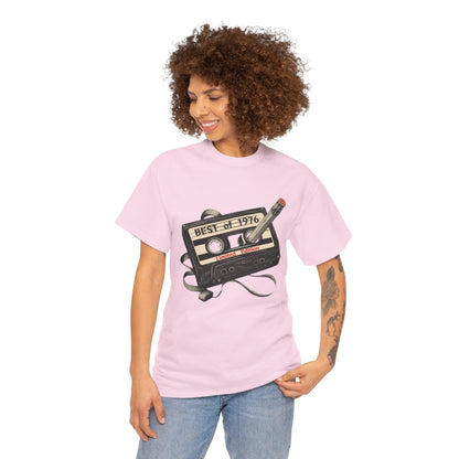 1976 50th Birthday Retro Cassette Tee — Vintage Music Tape Shirt