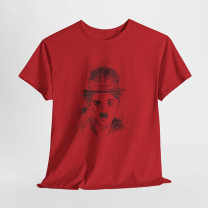 T-shirt Charlie Chaplin, Artistic Character Tee - Unique Graphic Design, Casual Wear, Gift for Artists, Vintage Style, Unisex Fashion