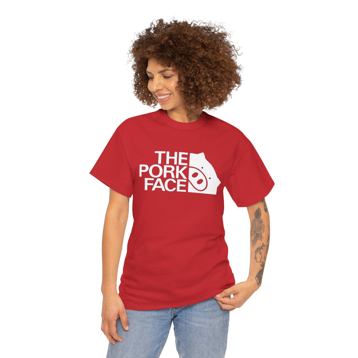 The Pork Face Funny Pig Parody T-Shirt | Pig Lover Graphic Tee