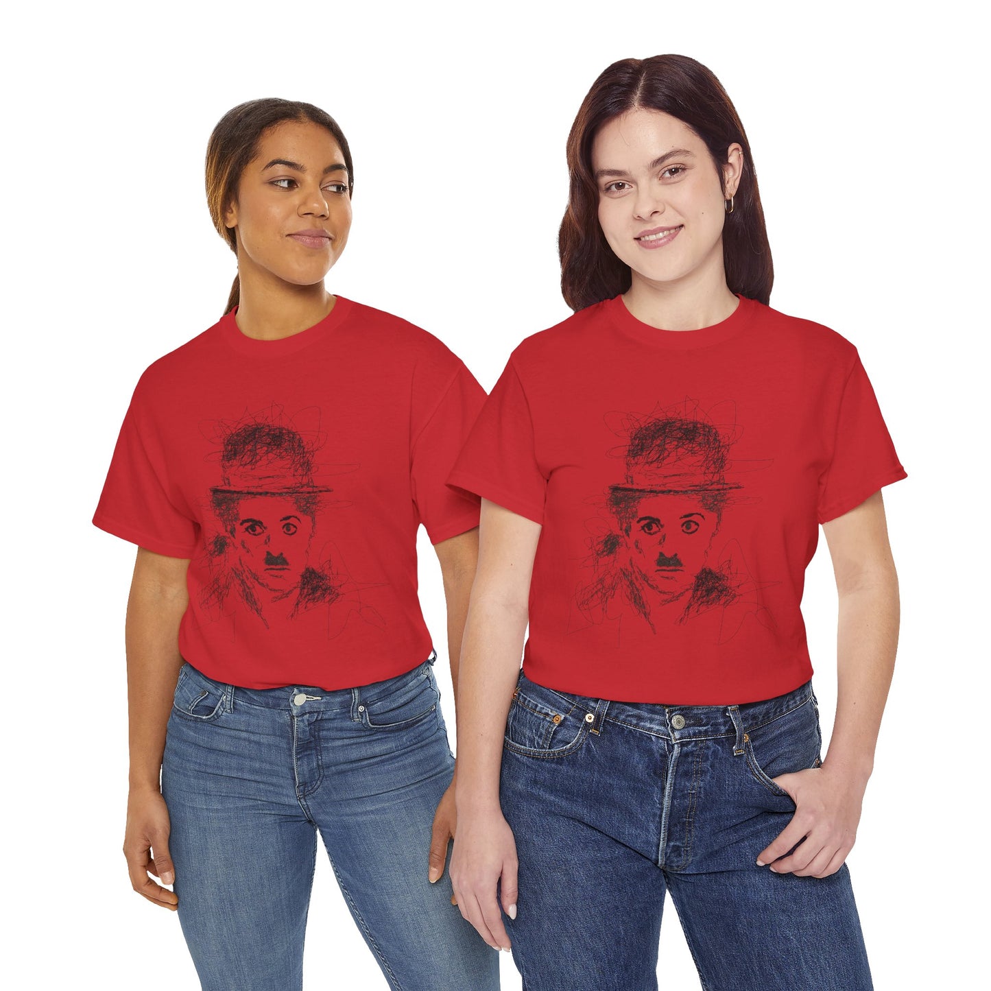 T-shirt Charlie Chaplin, Artistic Character Tee - Unique Graphic Design, Casual Wear, Gift for Artists, Vintage Style, Unisex Fashion