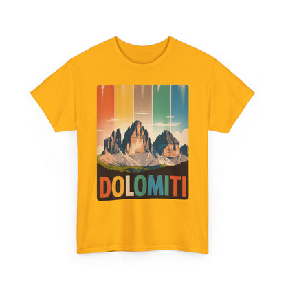 Dolomiti Shirt, Mountain Adventure Unisex Heavy Cotton Tee, Montagna T-shirt, Tre Cime di Lavaredo, Outdoor Hiking Tee