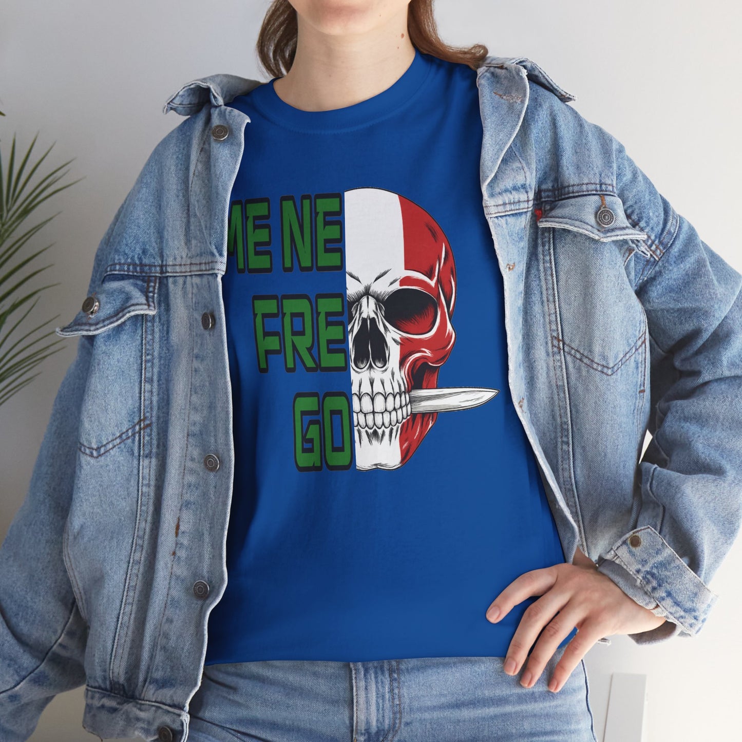 Maglietta Arditi "Me Ne Frego" - T-Shirt Patriottica con Teschio Tricolore