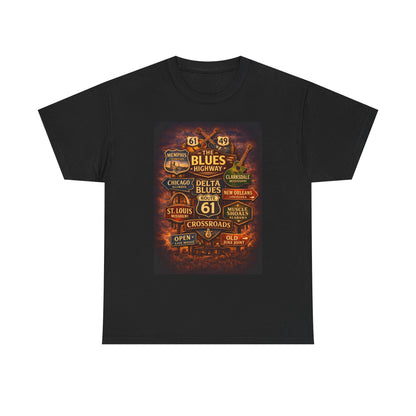 Delta Blues Music Tee | Mississippi Blues Streets, Vintage Blues Shirt
